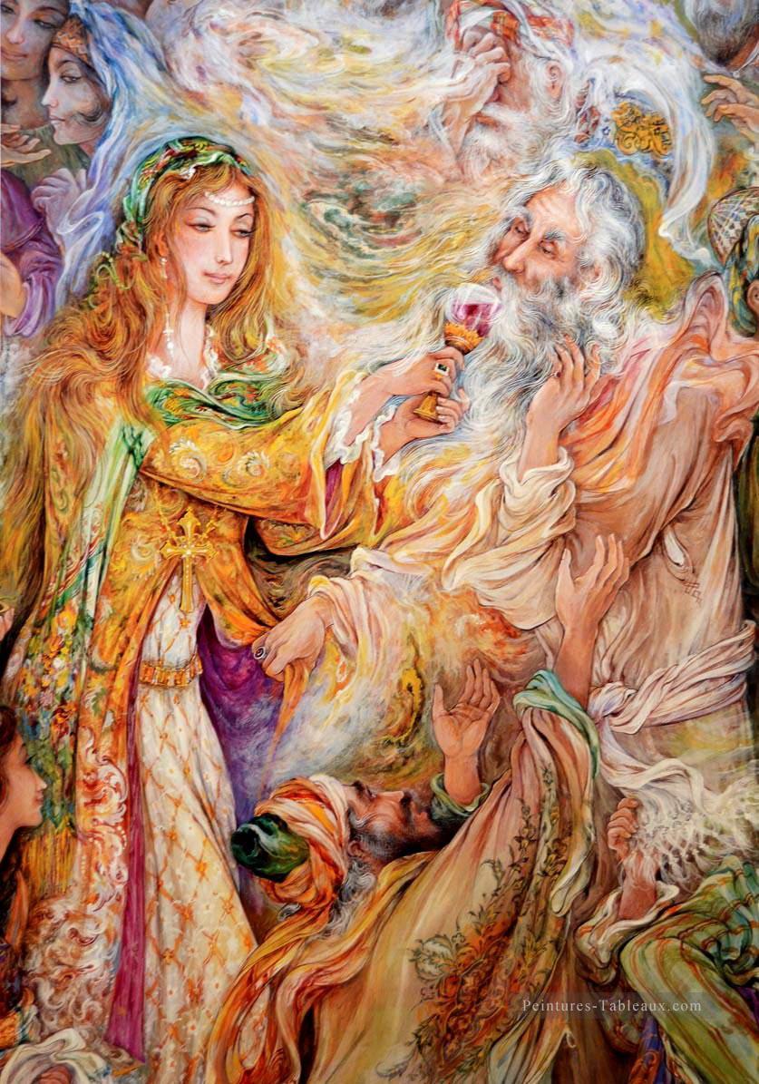 blissfull Suffering miniatures persanes Contes de fées Peintures à l'huile